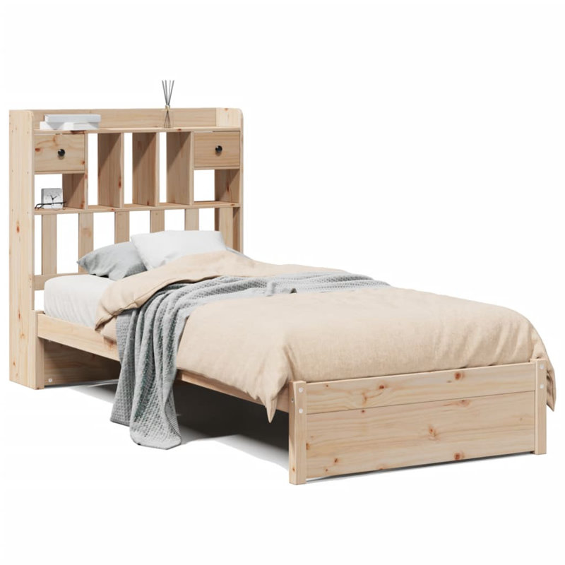 Arshanti Solid Wood Bed, Natural, 80cm x 190cm