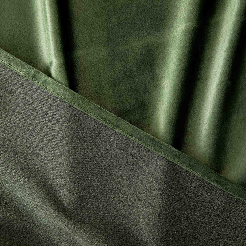 Velvet Blackout Curtain Pair (Set of 2), Olive Green