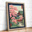 Cherry Blossom Temple Japandi - Framed Print-651710723-651710726
