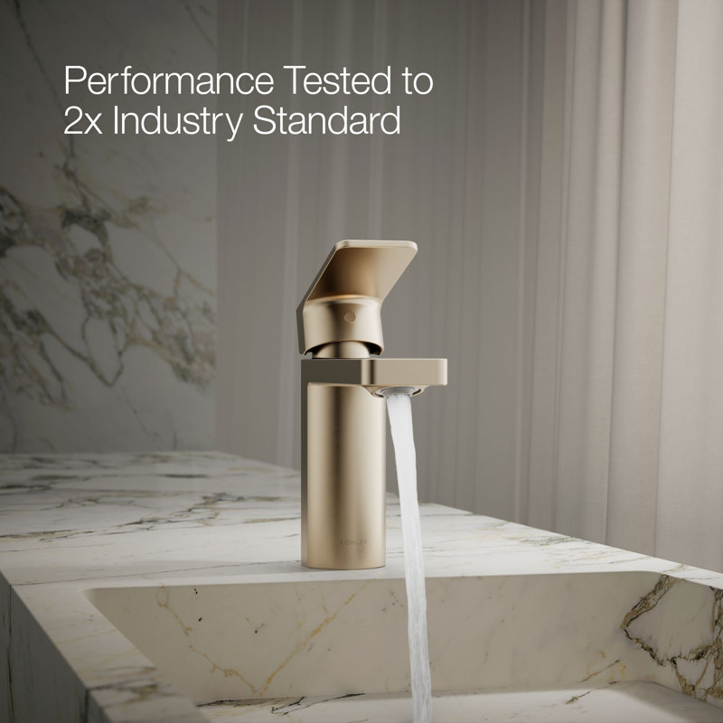Parallel Single-Handle Bathroom Sink Faucet, Single-Hole Faucet with Pop-Up Drain, 1.0 GPM, Vibrant Brushed Bronze