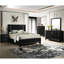 Lit à panneau grand contemporain 1pc en gris anthracite - Finition en bois cloisonné, mobilier de chambre à coucher, 99 lb, 84,48 po x 62,51 po H 54 po, sommier requis avec pièce marbrée,-2055638121-2055638126