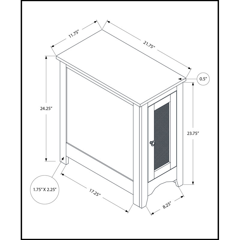 Table d'appoint, table de bout, table d'appoint, table de chevet étroite, chambre à coucher, rangement