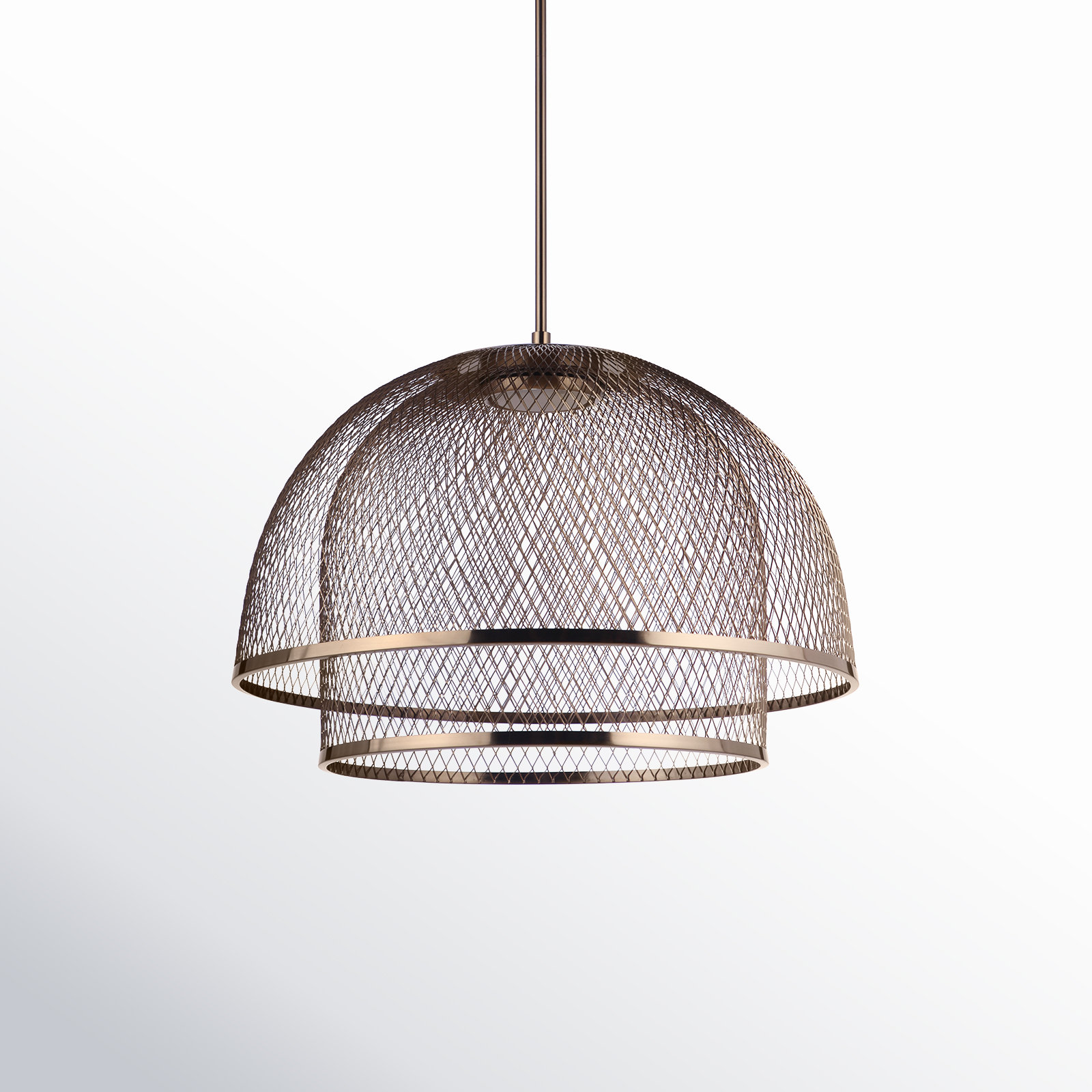 Sculptural Statement Pendants Single Light Iron Dimmable LED Pendant, Satin Brass