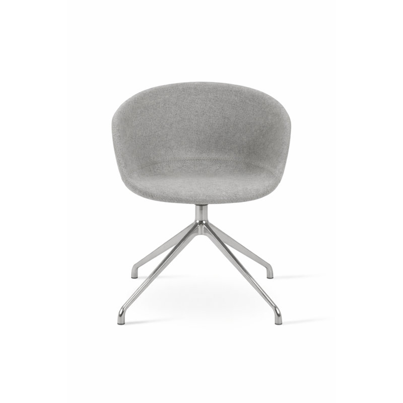 Fauteuil pivotant Tribeca Spider, Poli, Laine argentée