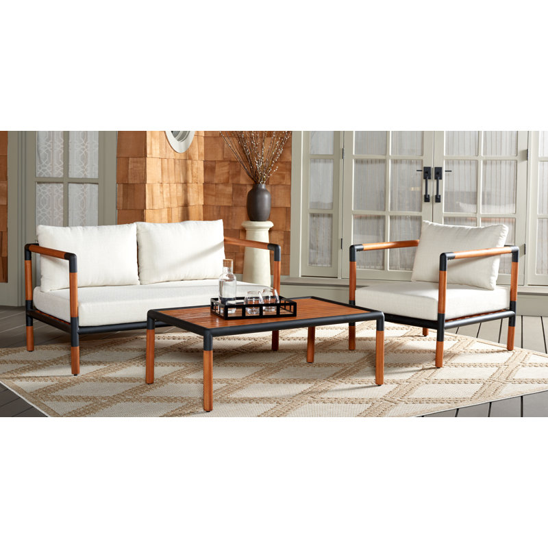 Tommy Eucalyptus 3 - Person Patio Conversation Set with Cushions