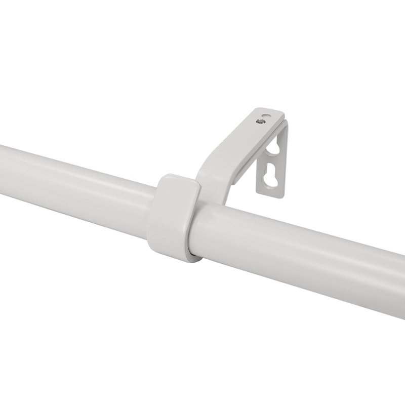 Ensemble de tringle à rideaux simple 3/4 "avec faîteaux boule Farmhouse_White, 66" - 120"