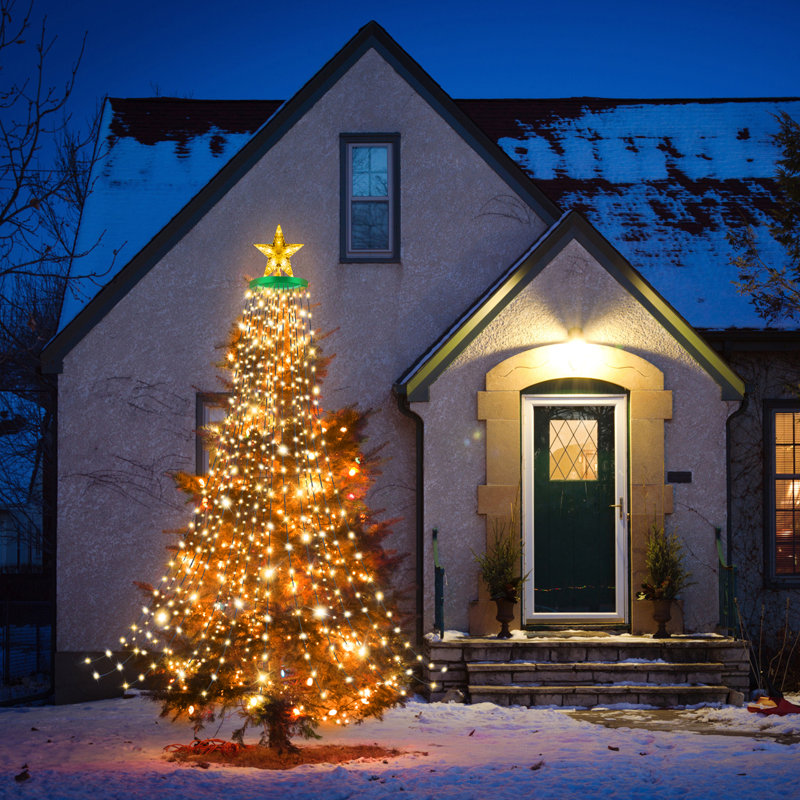 Guirlande de Noël avec 400 lumières DEL et 8 modes d'éclairage, guirlande IP44 imperméable 6,6 pi x 16 lignes pour décorations de Noël
