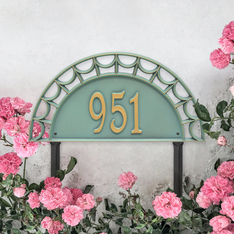 Plaque d'adresse sur 1 ligne Signature Series, Bronze, Oui, Vert-de-gris