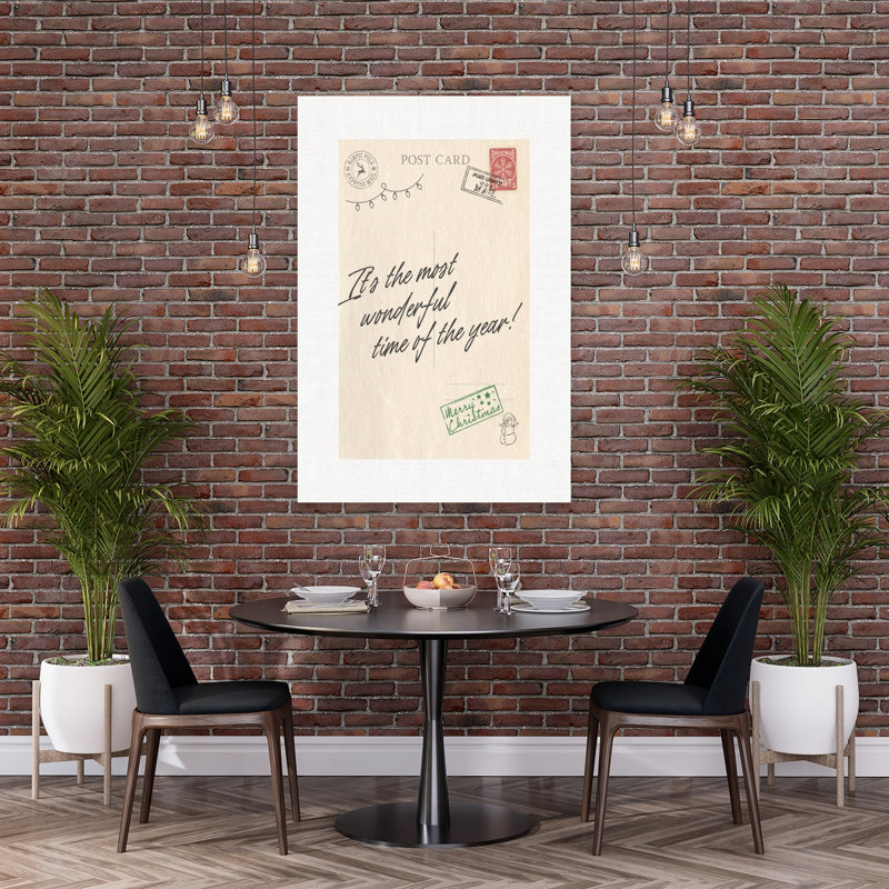 «Most Wonderful Post card Rustic Vintage Abstract Winter», reproduction d'art murale, 60" H x 40" W