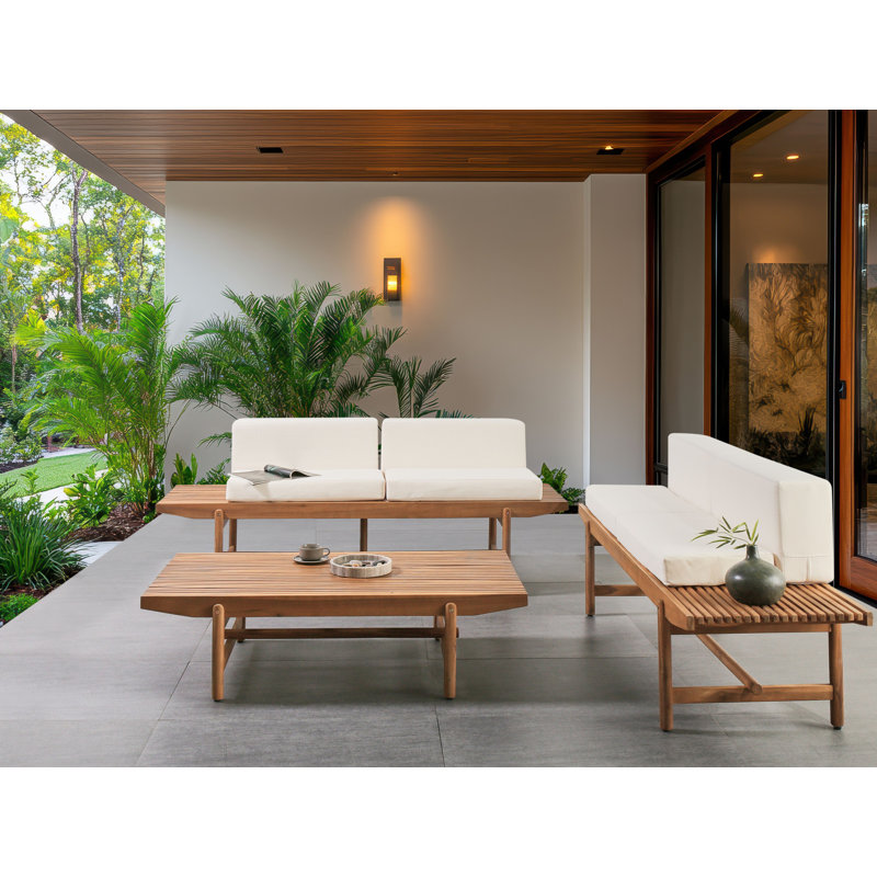 Macina Wicker 4 - Person Garden Lounge Set with Cushions