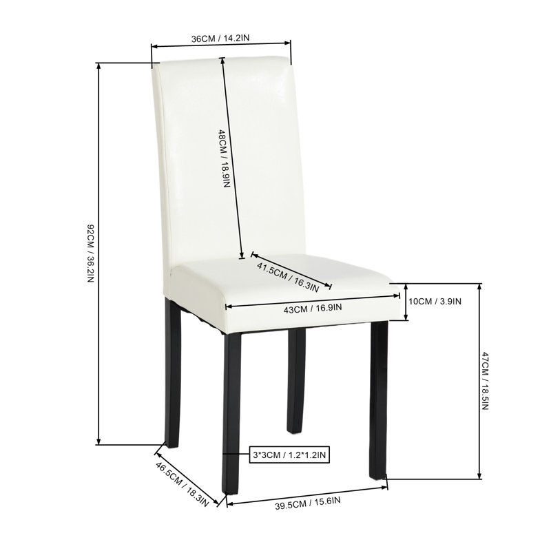 Badiu 47cm H Upholstered Parsons Chair, White
