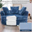 Chaise longue rembourrée 59 "en velours côtelé avec accoudoirs et coussins décoratifs, aucun assemblage requis-108812860