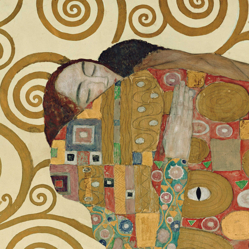 «Die Erfüllung» par Gustav Klimt, reproduction d'art sur toile tendue, H 20 po x l 20 po