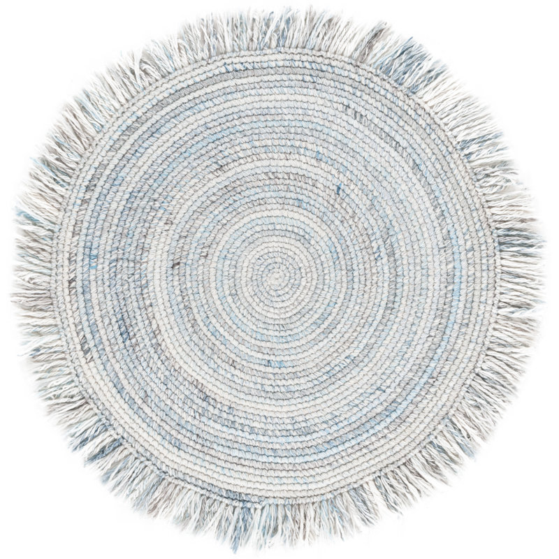 Tapis ivoire / bleu clair Renewal 402, Rond 3 pi