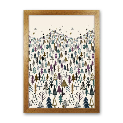 Trees Forest Night Purple - Print