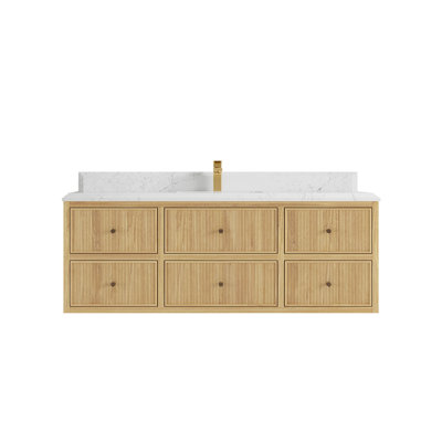 Ensemble de meuble-lavabo simple 60 po avec plateau en quartz Sonoma