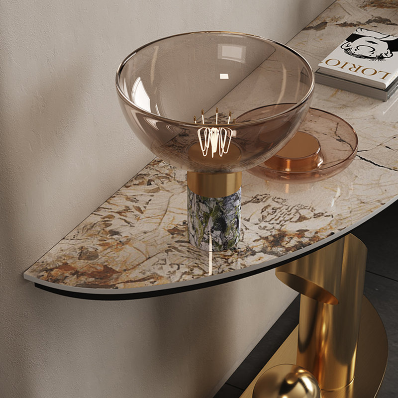 Console de vestibule légère et luxueuse, H 33,5 po x l 35,4 po x P 13,8 po