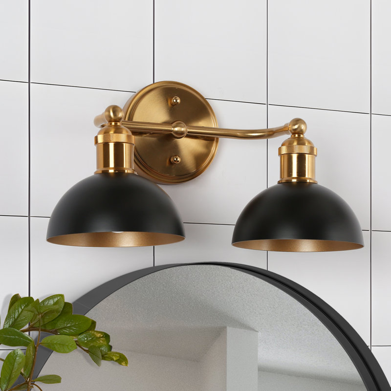 Éclairage pour salle de bain 2 lumières noir / laiton à intensité variable Mantasha