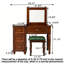 Coiffeuse de 39,37 po de style américain recouverte de bois massif-1628007856