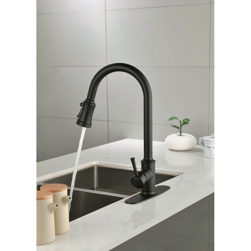 Single Handle High Arc Pull Out Kitchen Faucet,Single Level Stainless Steel Kitchen Sink Faucets With Pull Down Sprayer