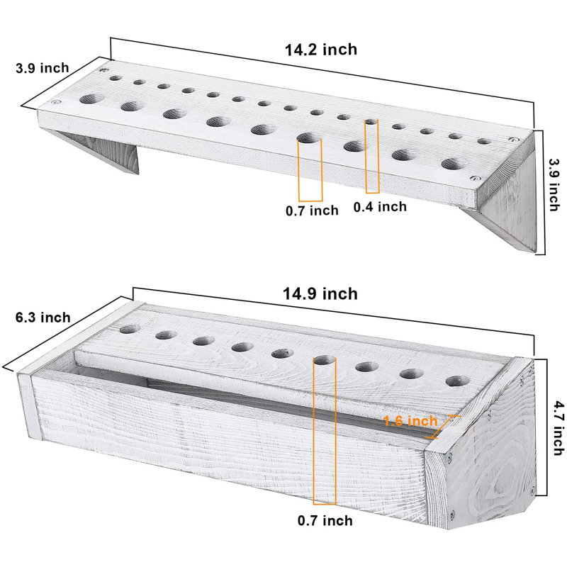 Ixia Solid Wood Wall Organizer, White
