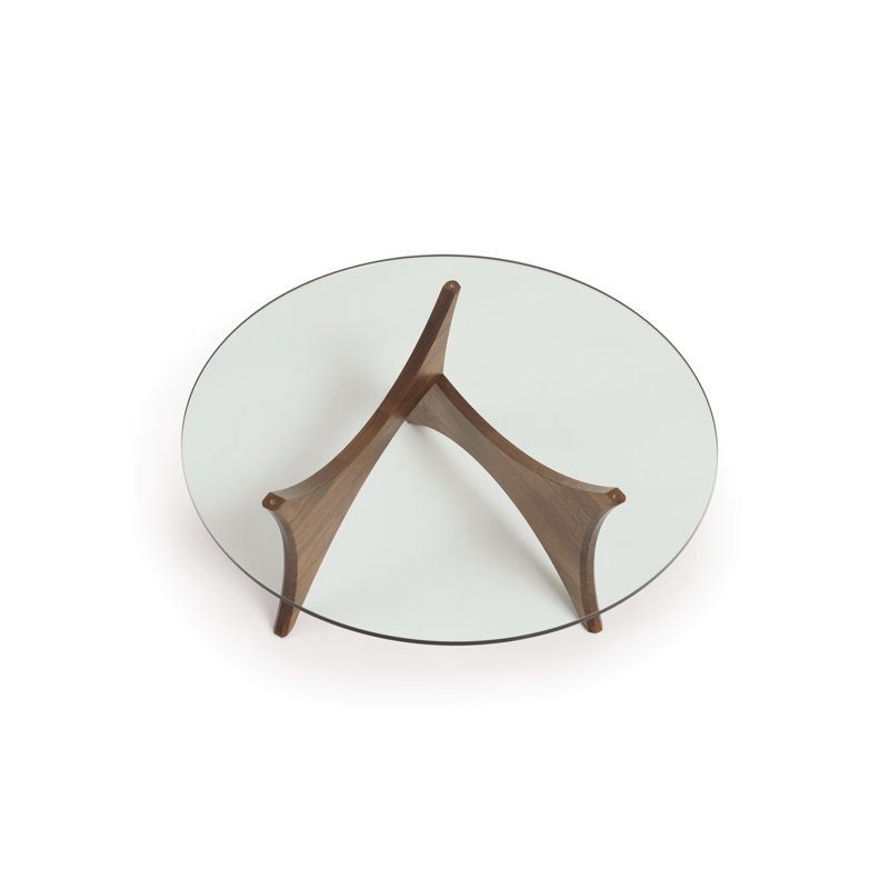 Pivot Coffee Table, 16.5" H x 42" L x 42" W, Clear