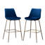 26,50 tabourets de hauteur de comptoir (2), velours bleu - structure en métal, revêtement délicat pour un look élégant, tabourets modernes, 26,50, construction élégante et solide