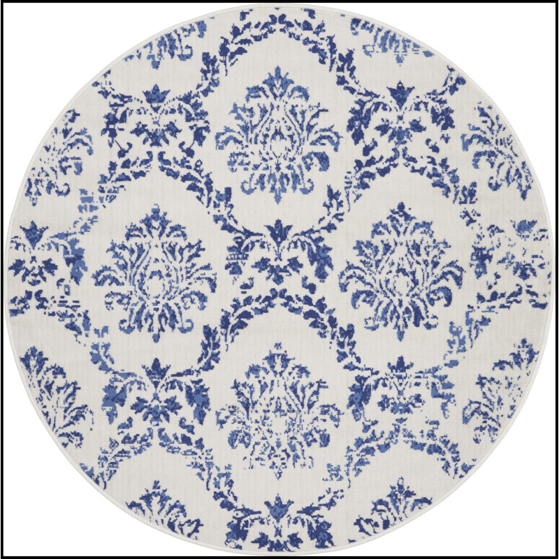 Businge Damask Indoor Rug, Round 5'