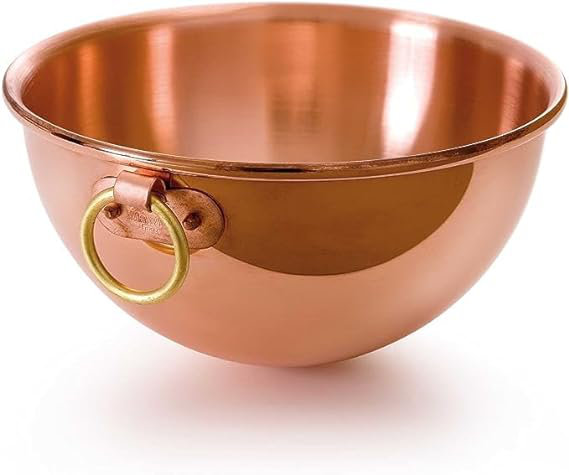 Mauviel M'Passion Copper Egg White Beating Bowl With Ring & Support, 2.8-qt, 7.87" Diameter