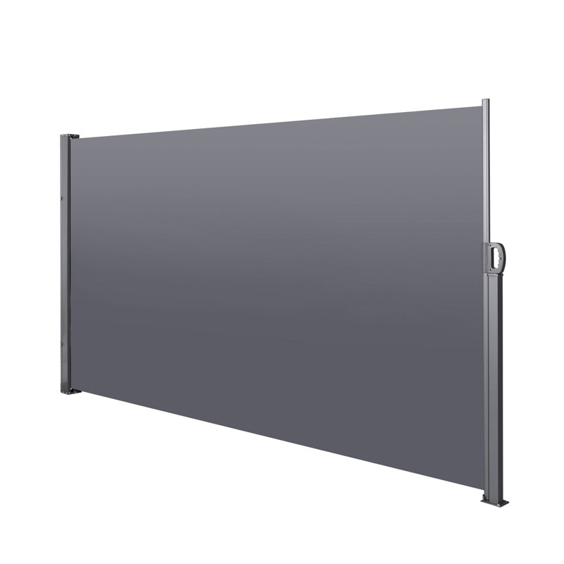 Auvent latéral rétractable 138 po x 71 po, gris, imperméable et intimité pour terrasses, H 1,59 po x l 141,89 po x P 69,56 po