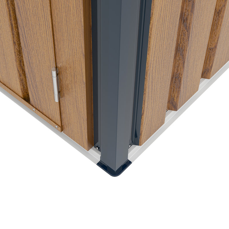 Rangement extérieur robuste en métal robuste pour la cour et le patio, 6 pi x 8 pi, vélos optimisés pour le Seo et casier barbecue, jaune