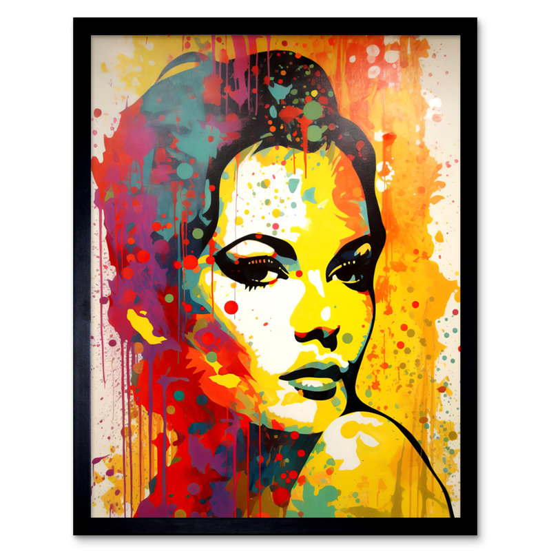 Braxson Female Portrait Vibrant Modern Retro Glam - Single Picture Frame Print
