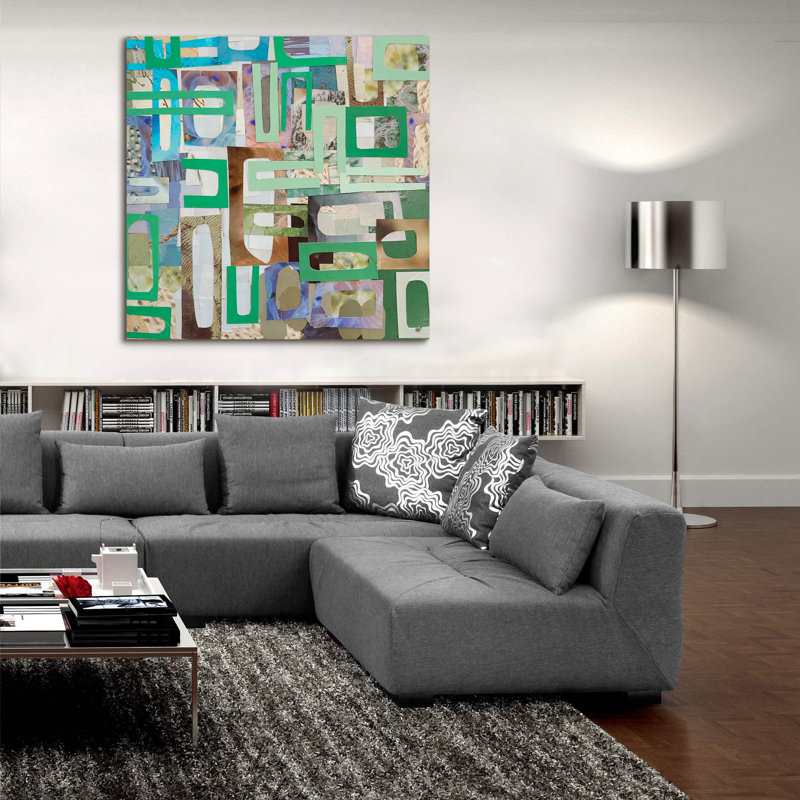 «Yucatan Mayan Village 1» par Coco Good, art mural en verre acrylique, H 36 po x l 36 po x P 0,2 po