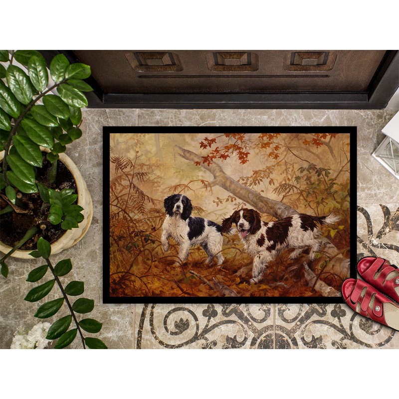 Tapis d’entrée anti-dérapant pour l’extérieur Tuscumbia Springer, Rectangle 2 pi x 3 pi