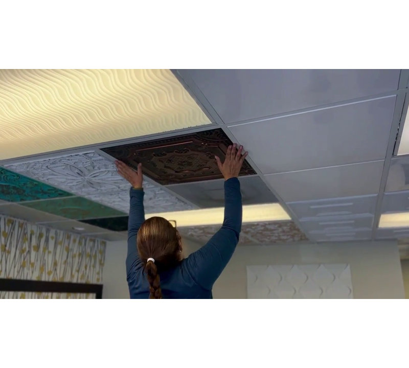 Antique Mocha PVC 24" x 24" Decorative Ceiling Tile