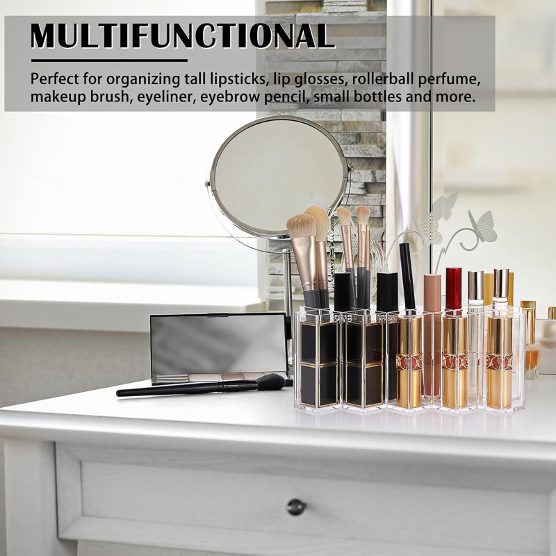 Organisateur de parfum Rollerball, porte-parfum en acrylique transparent pour 14 espaces, porte-parfum de maquillage