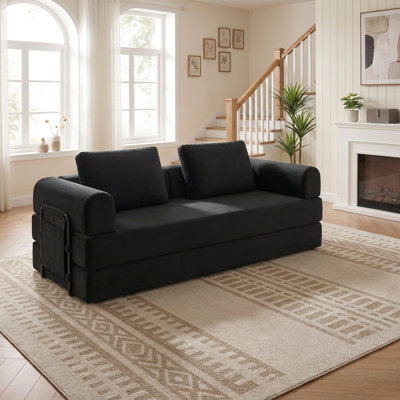 78 Inch Convertible Sleeper Sofa, Foldable Pull Out Bed, No Assembly Required