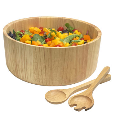 Ensemble de 3 bols à salade en bois Donniece