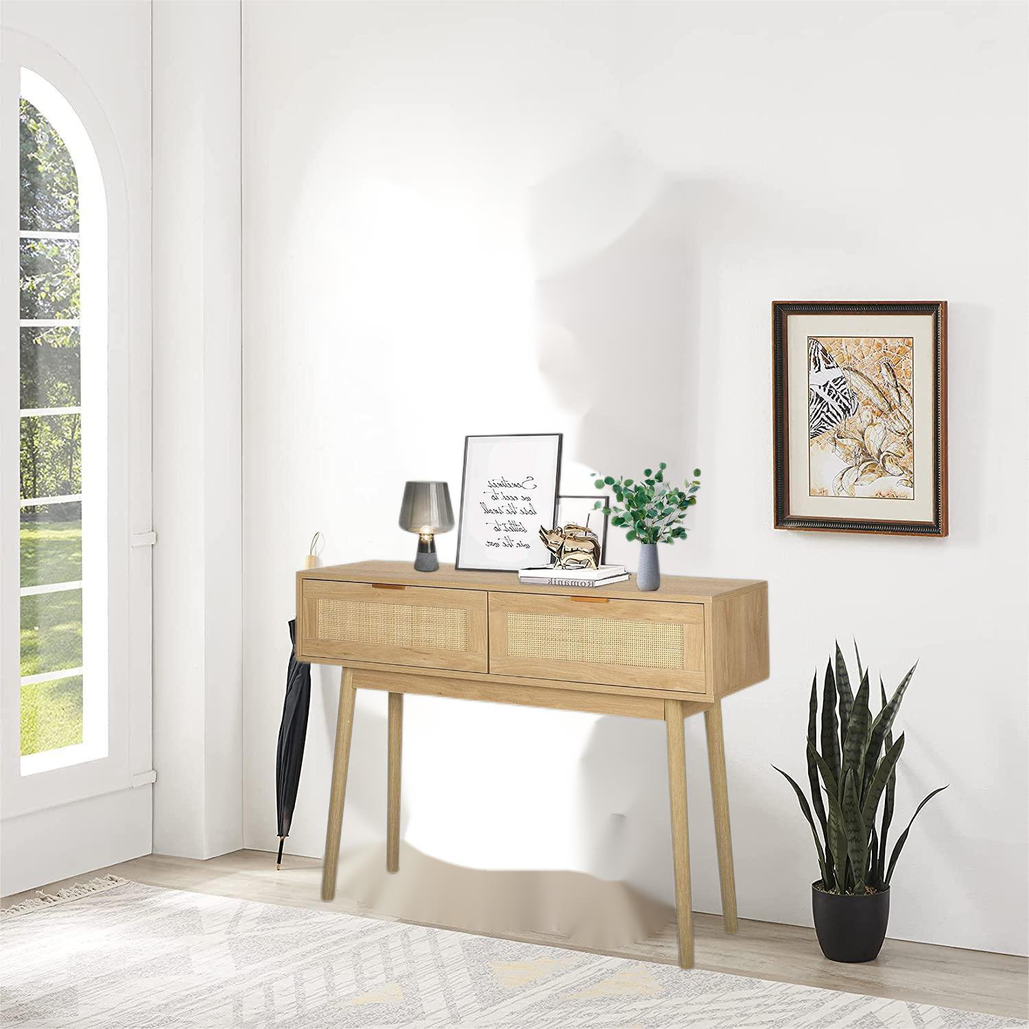 Bayou Breeze Hany 39.37'' Solid Wood Console Table | Wayfair