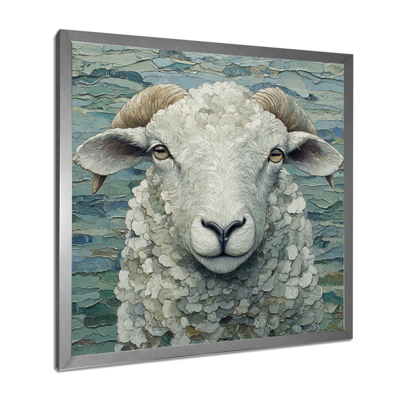 Portrait de mouton Drenna Ewes, Reproduction encadrée d'une seule photo, Argent argent, H 16 po x l 16 po