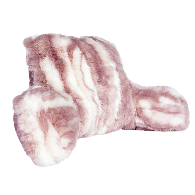  Repose-lit jacquard en fausse fourrure, Rose