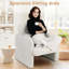 Chaise d'appoint moderne en chenille rembourrée avec coussin lombaire amovible