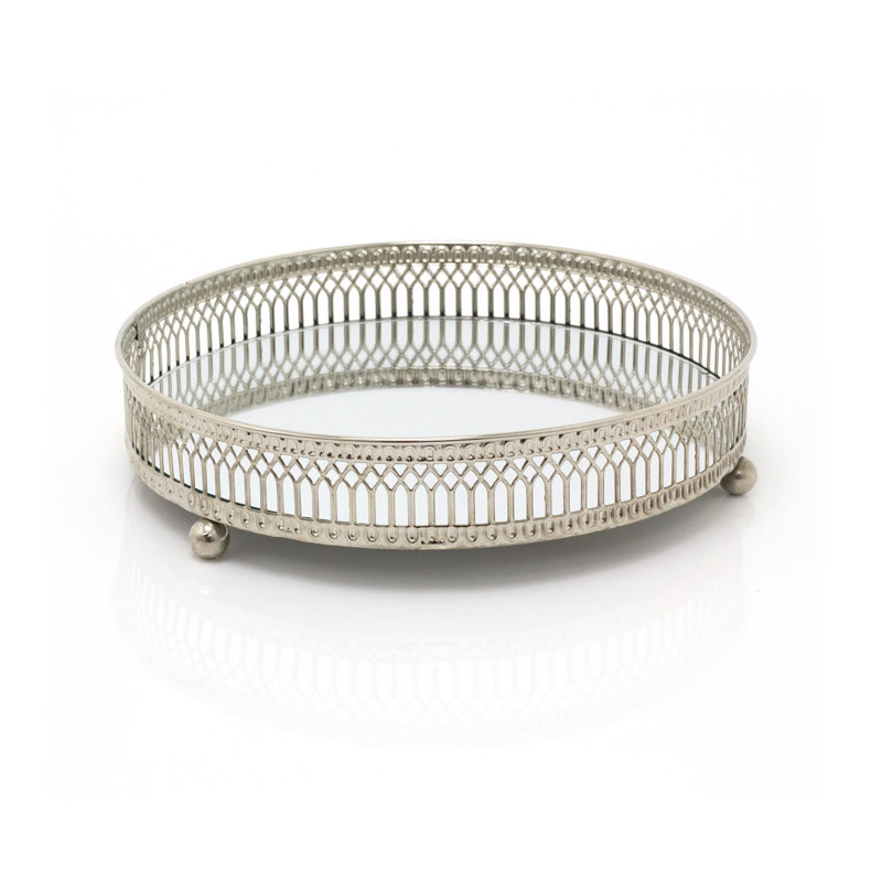 Dilly Mirror Tray, Silver, 20cm W x 20cm D