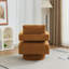 Fauteuil d'appoint pivotant revêtu de tissu bouclé-112730292