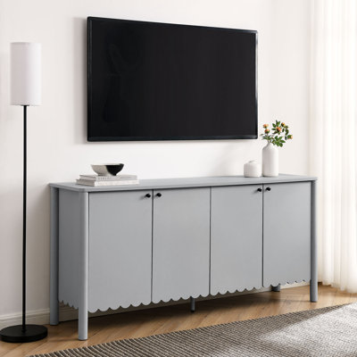 Buffet blanc festonné 4 portes Emmeline