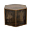 2 pièces Table de chevet hexagonale de style antique, 48,29 po, compartiments de rangement spacieux, fonctions polyvalentes, table basse 48,29 po facile à assembler, finition brune, grande capacité, options de design,-1470684035