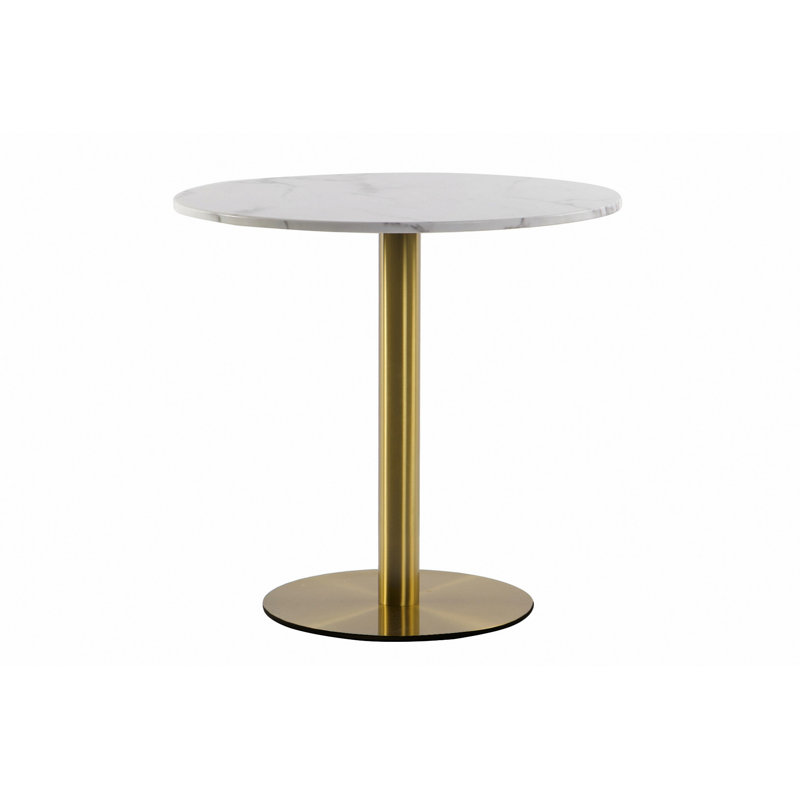 Vancouver Round Faux Marble Top Metal Base Dining Table