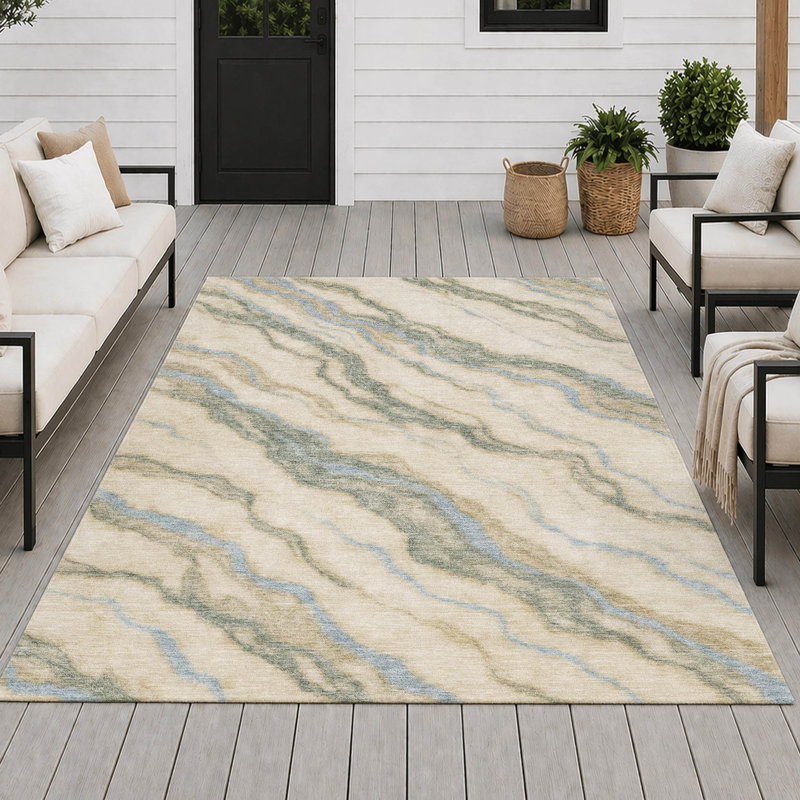 Tapis intérieur / extérieur lavable à la machine Chantille ACN2953, Cream, 10' x 14'