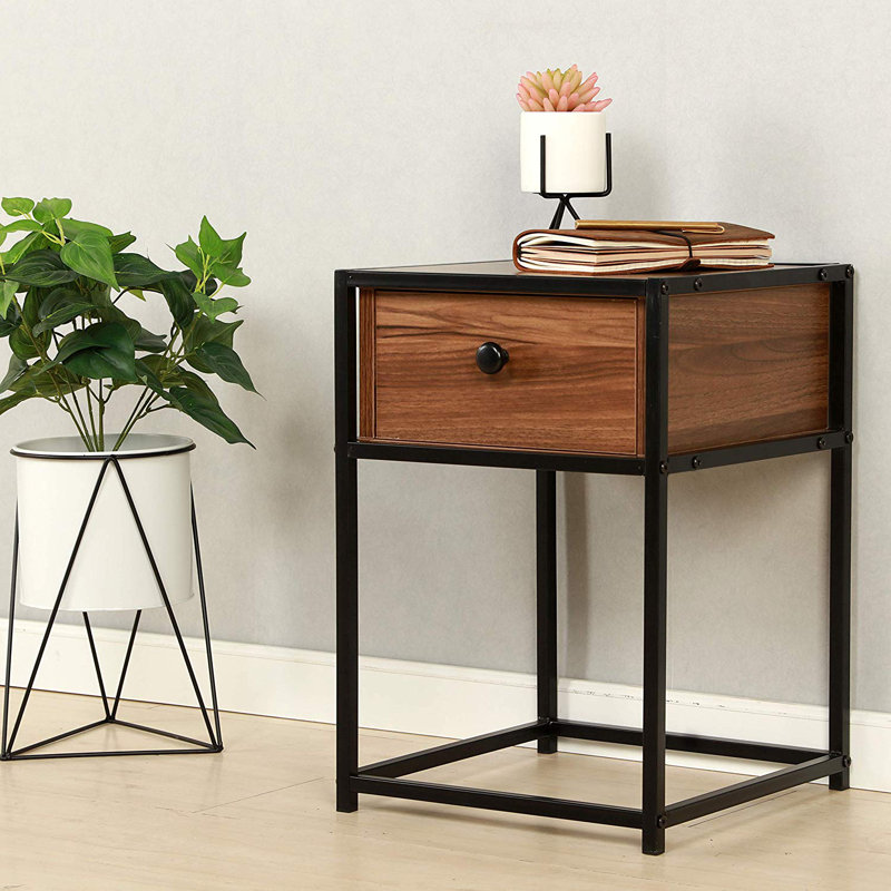 Chilmark 35cm W Metal Bedside Table