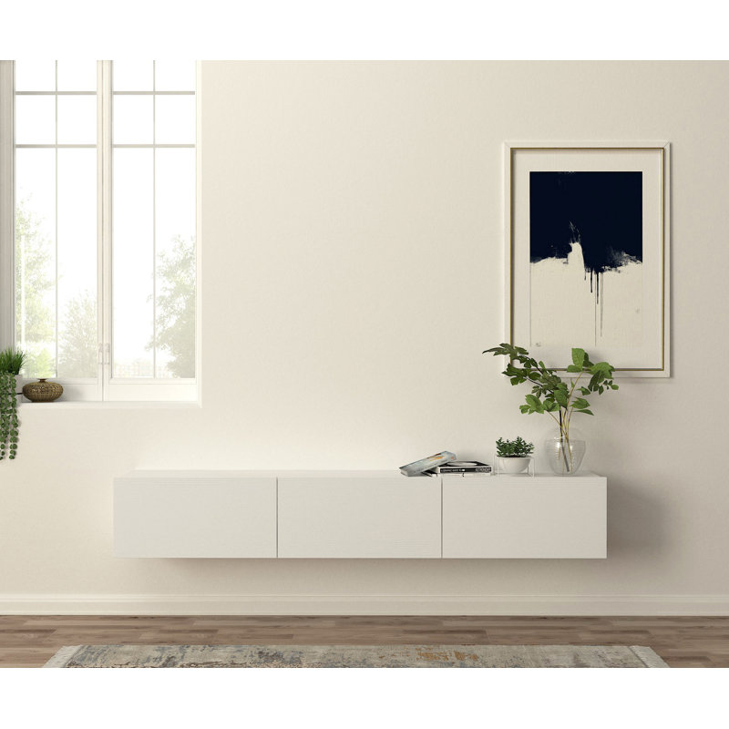 Eva 71'' W Floating Storage Credenza, White